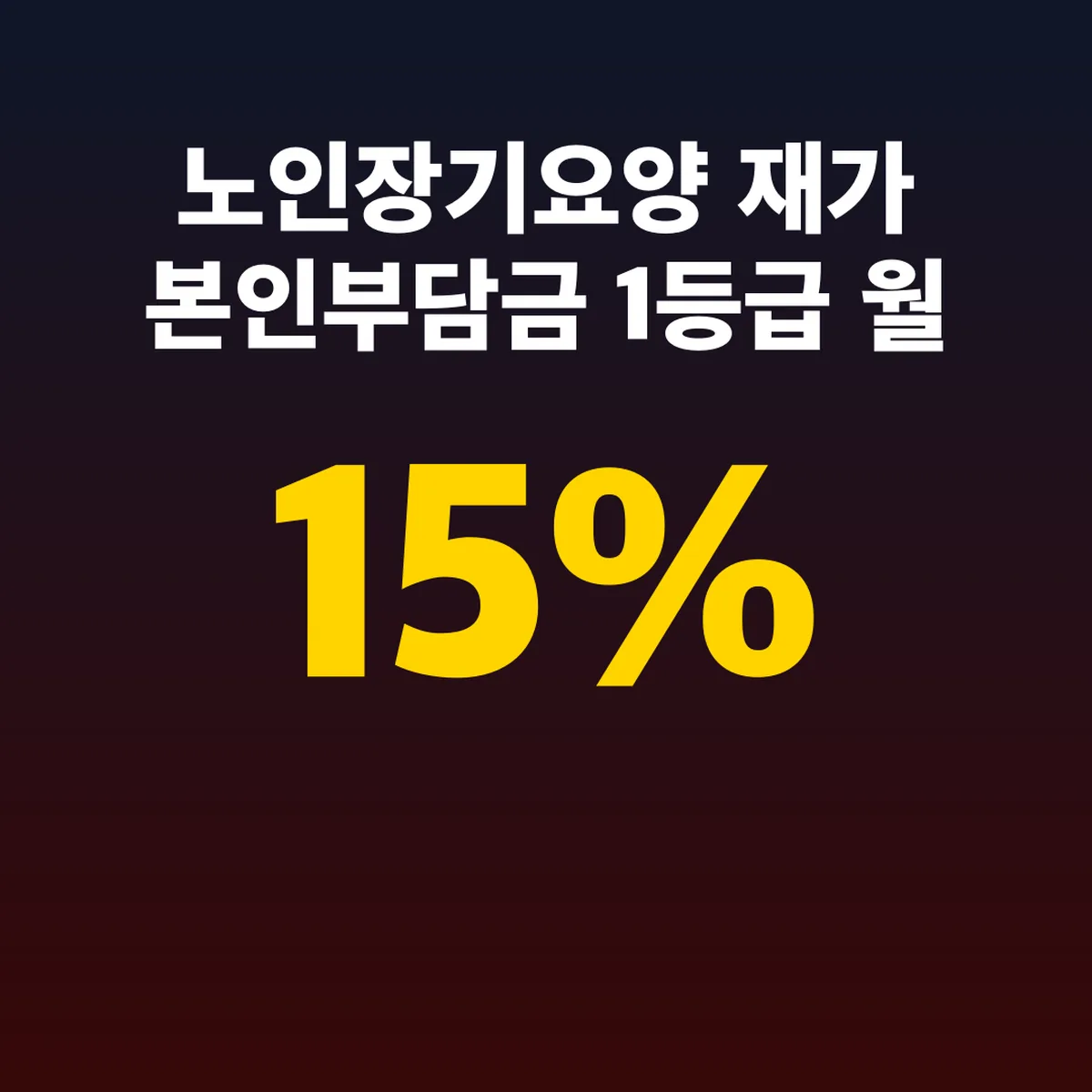 노인장기요양 재가 본인부담금 15% 1등급 월 37만원